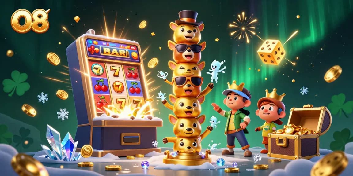 Engage in exciting gameplay at O8, featuring vibrant slot and gambling elements.