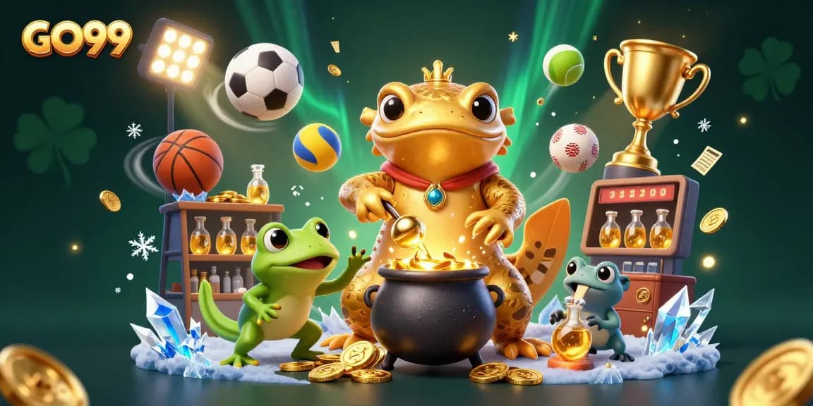 Experience the magic at GO99 with vibrant 3D characters enjoying lively sports betting and casino adventures.