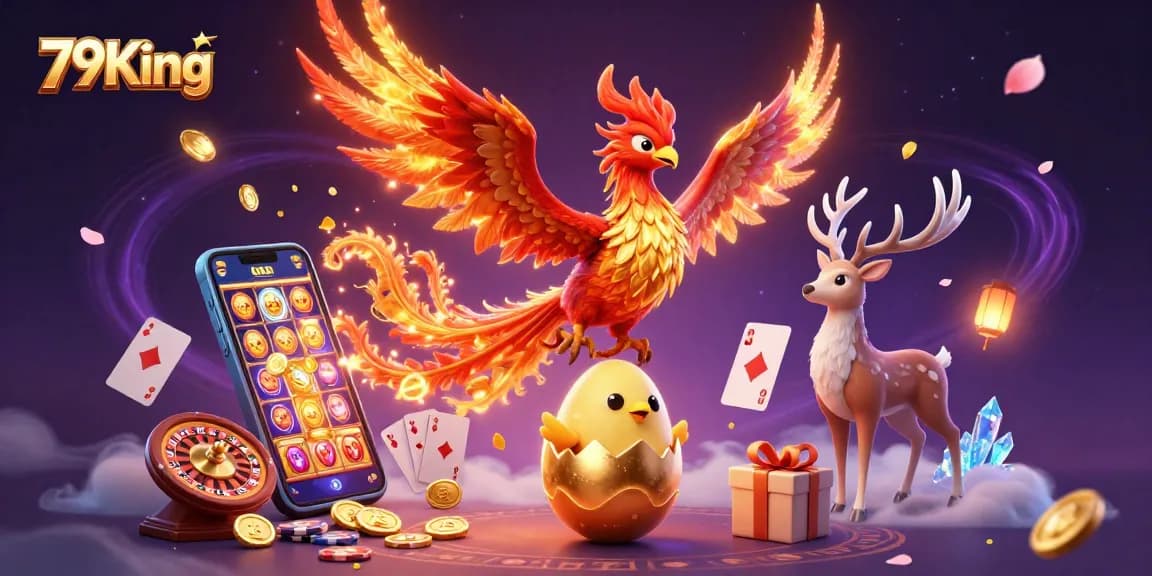 Engage with 79King's thrilling 3D casino adventure, flaunting mystical creatures and vibrant gaming elements.