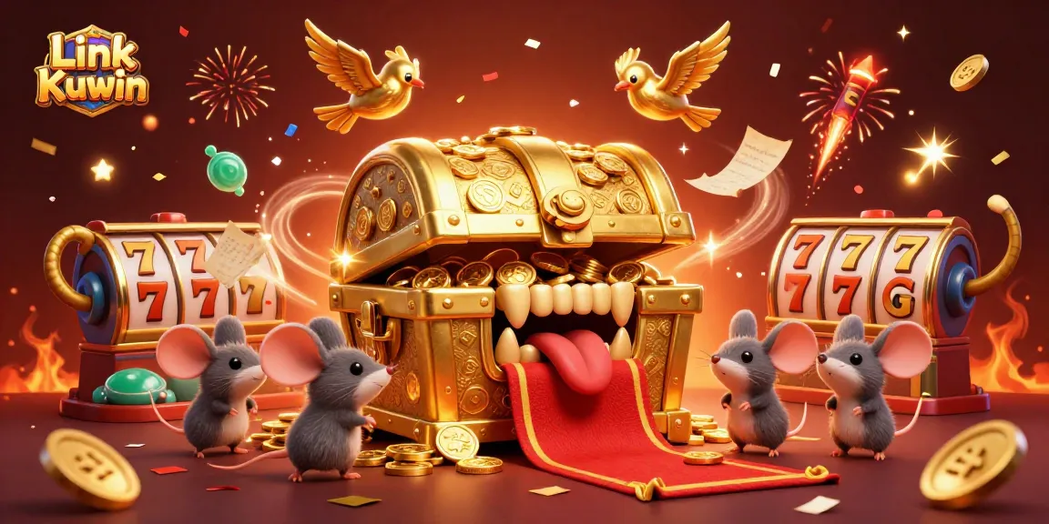 Play exciting games at Link Kuwin and unlock massive jackpot rewards in this vibrant casino scene.
