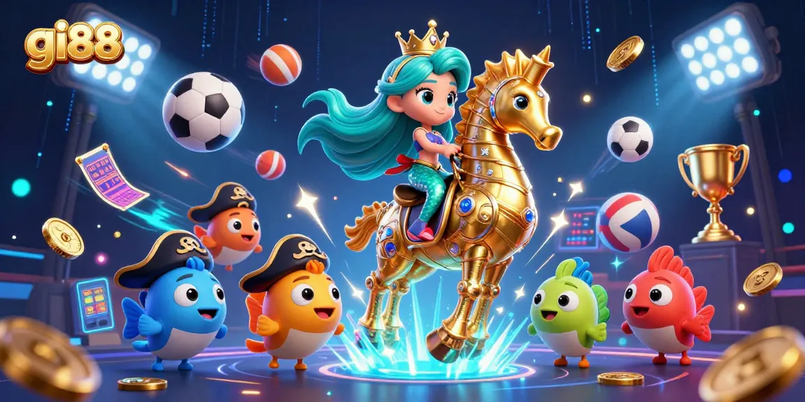 Experience thrilling gaming with gi88 as a mermaid princess navigates a dynamic underwater casino.
