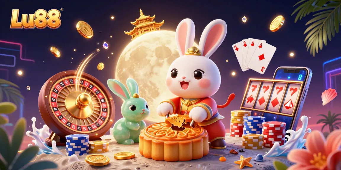 Win big at Lu88 with the moon rabbit and casino treasures in a dazzling 3D scene.