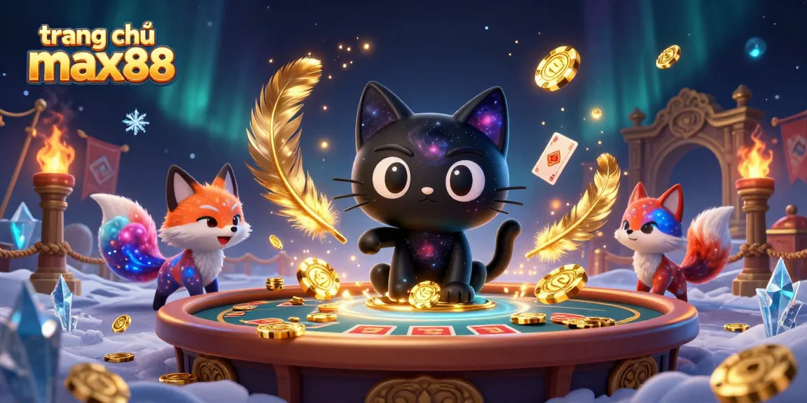 Experience thrilling gaming at trang chủ max88 with captivating cosmic illustrations showcasing excitement and strategy.