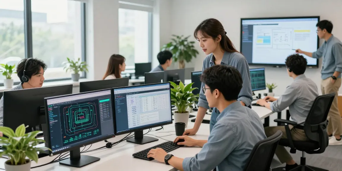 What is the best IT support company in London? Team members collaborating in modern IT support center with advanced technology.