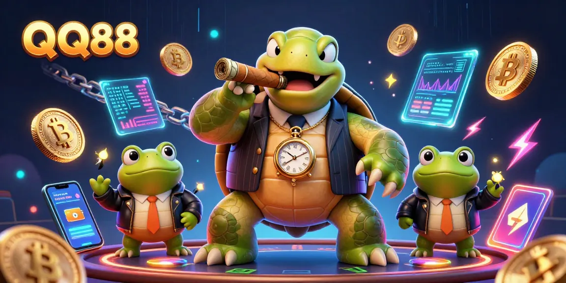 Experience thrilling gameplay at QQ88 with vibrant gaming characters amid dazzling casino lights.
