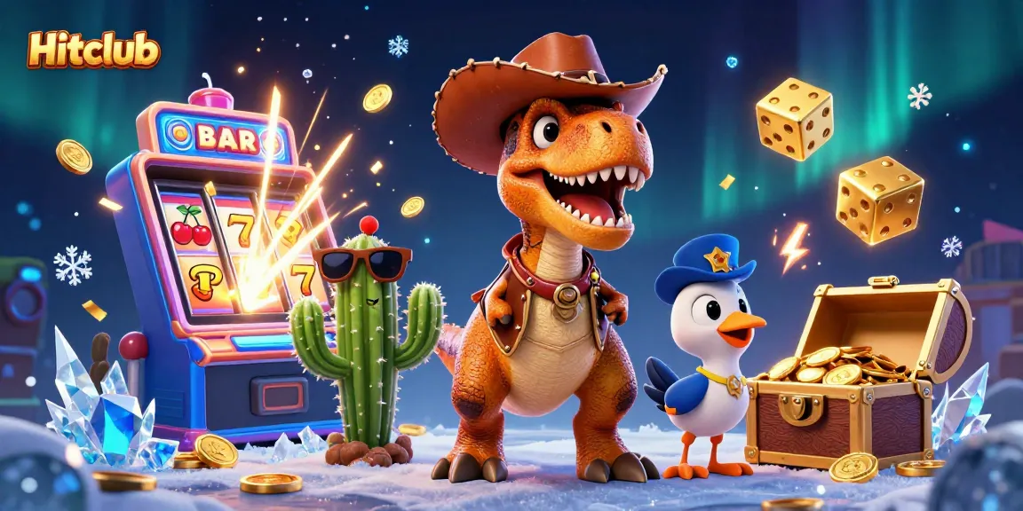 Experience exciting gameplay at Hitclub with a dynamic 3D casino scene full of joyous characters and casino elements.