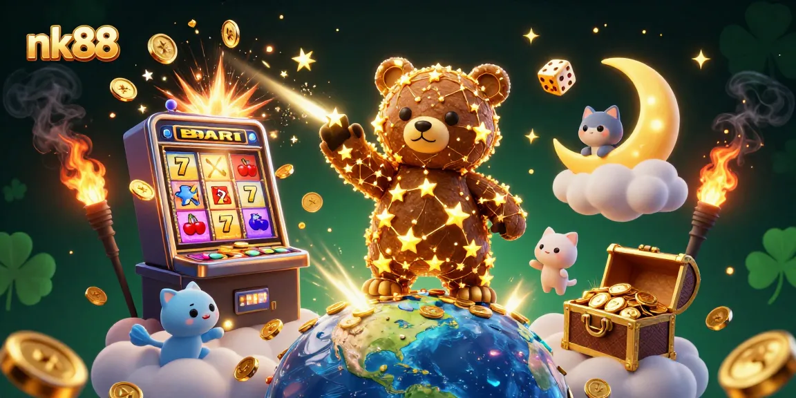 Experience thrilling casino wins at nk88 with colorful games and vibrant jackpot symbols.