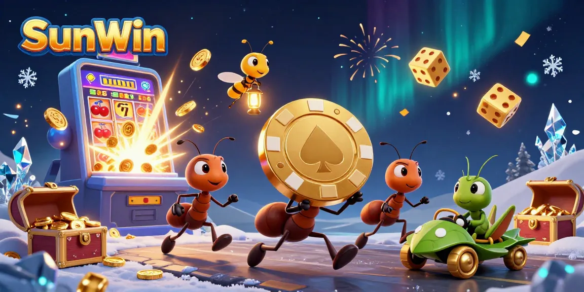 Experience thrilling gameplay with SunWin in an action-packed heist scene featuring cartoon ants.