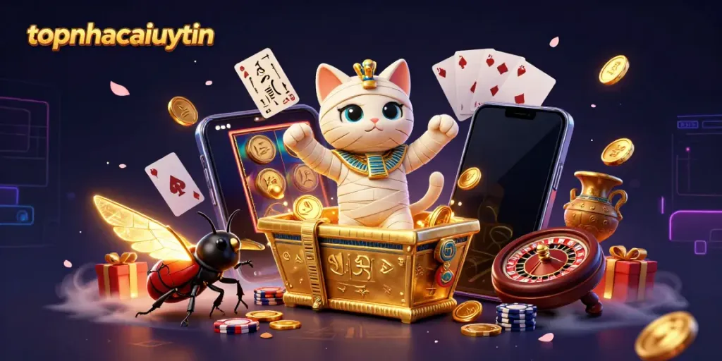 Experience the excitement of topnhacaiuytin with a magical mummy cat and ancient games bursting into action.