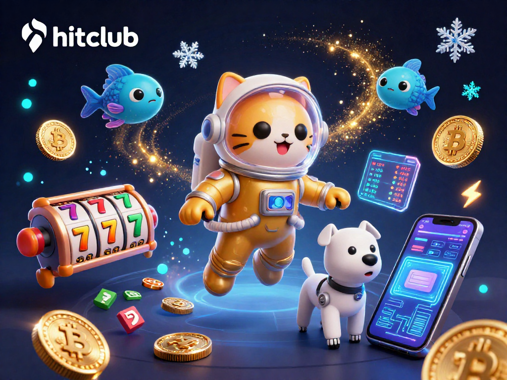 Experience thrilling gaming with hitclub's vibrant cat astronaut in a dynamic casino adventure.