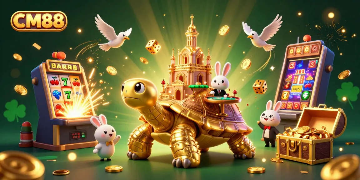Experience CM88's vibrant gambling adventure with golden tortoise casino and thrilling slot explosions!