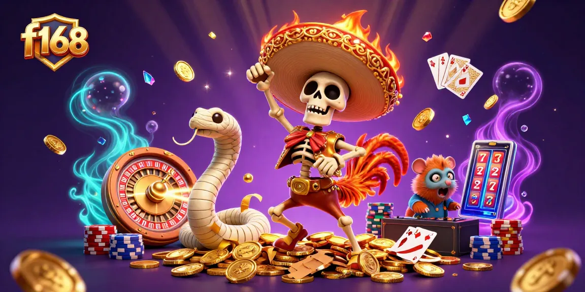 Experience thrilling wins at F168 with dynamic 3D dance characters celebrating on gold coins.