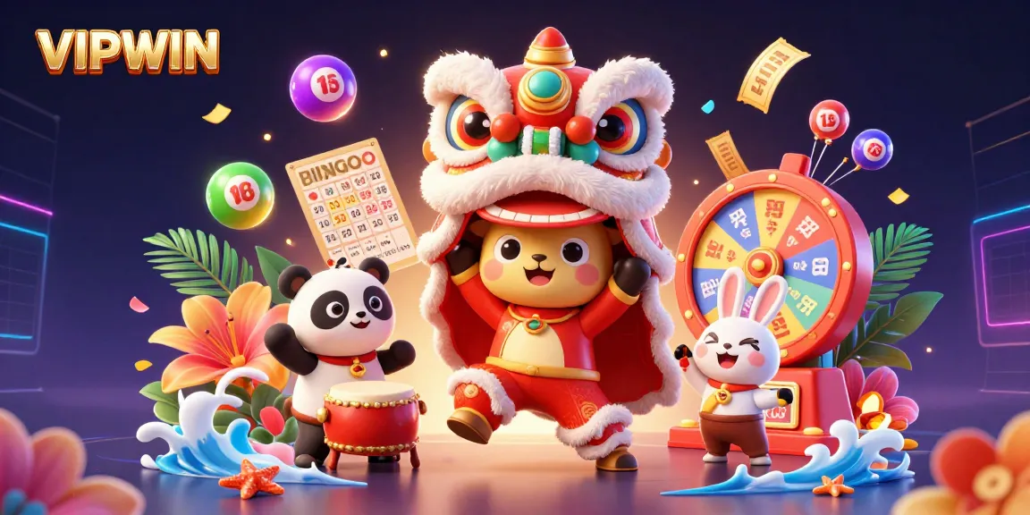 Attempt to win big at VIPWIN with vibrant games and exciting promotions in this engaging illustration.