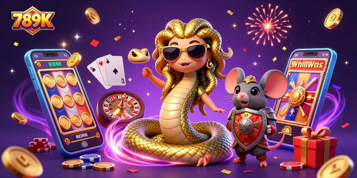 Spin to win with 789K and enjoy a dynamic casino experience featuring lucky characters and gaming elements.