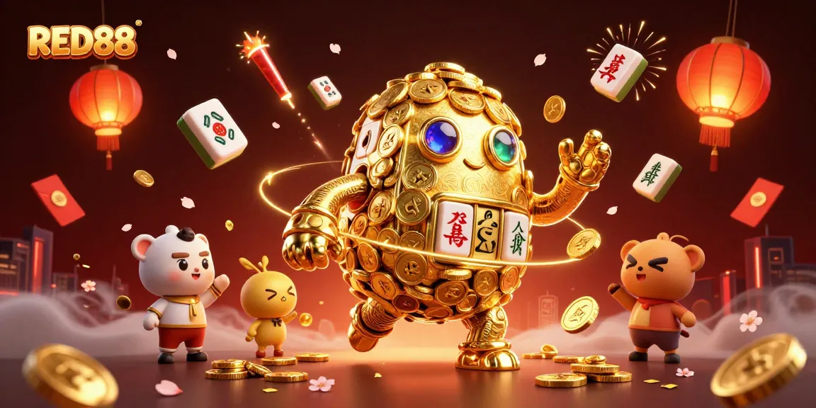 Experience the excitement of RED88 with this vibrant 3D casino illustration showcasing energetic gaming elements.