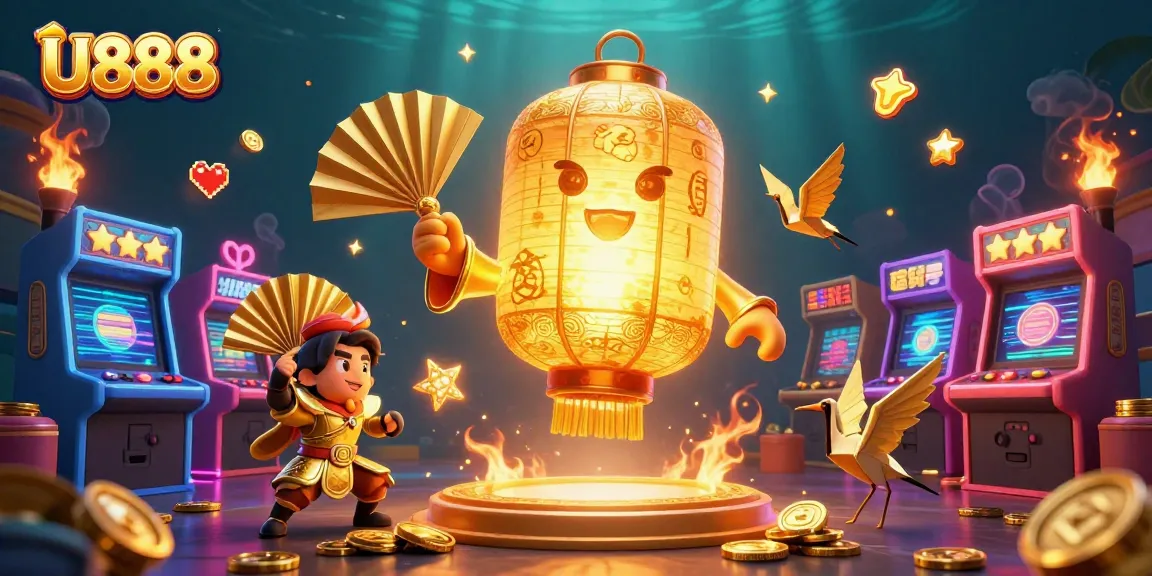 U888 showcases vibrant gaming action with the glowing lantern spirit and thrilling casino elements.
