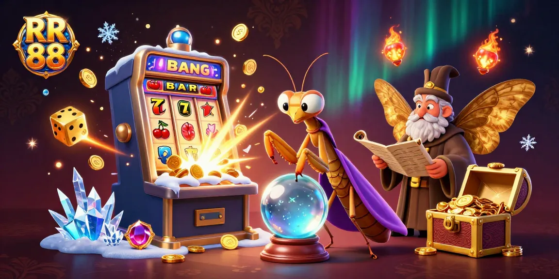 Experience the thrilling world of RR 88 with a vibrant casino adventure illustrated by fortune tellers and winnings.