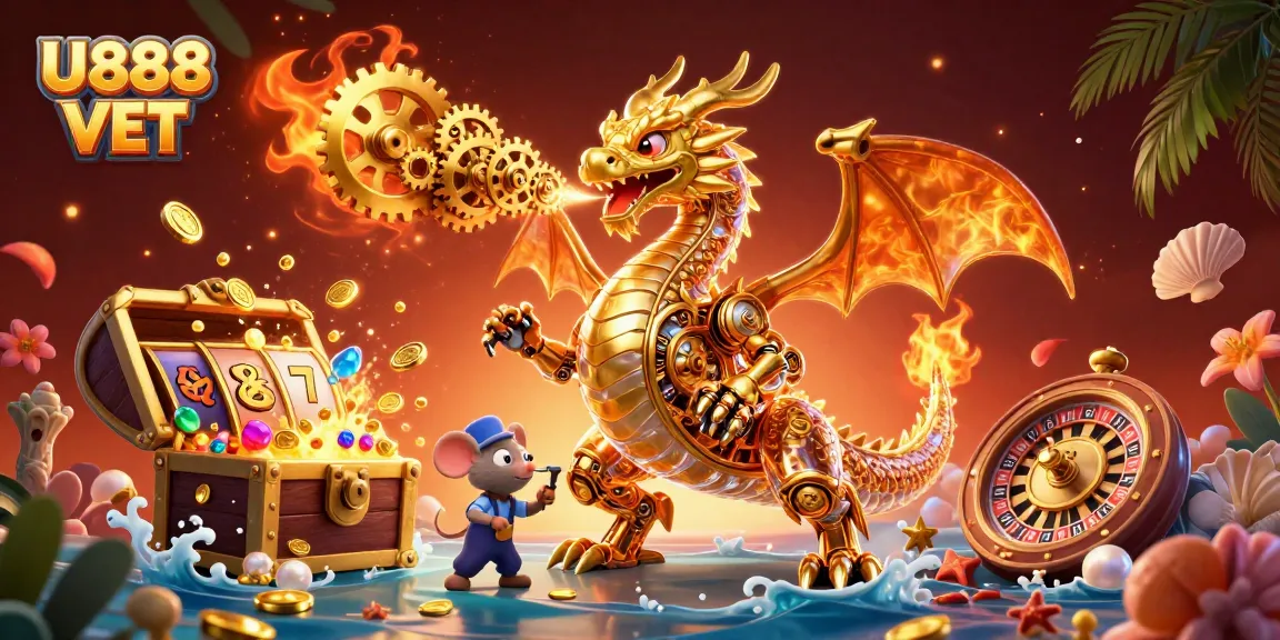 Engage in thrilling gameplay with U888 VET’s vibrant 3D scene full of casino action.