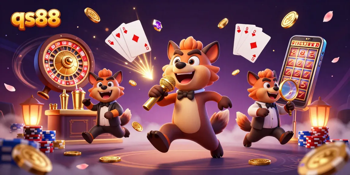 Experience thrilling qs88 action at a vibrant comedy casino with hyenas having fun!