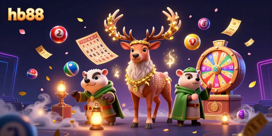 Experience the excitement of hb88 with vibrant lottery balls and festive elements in a captivating casino scene.