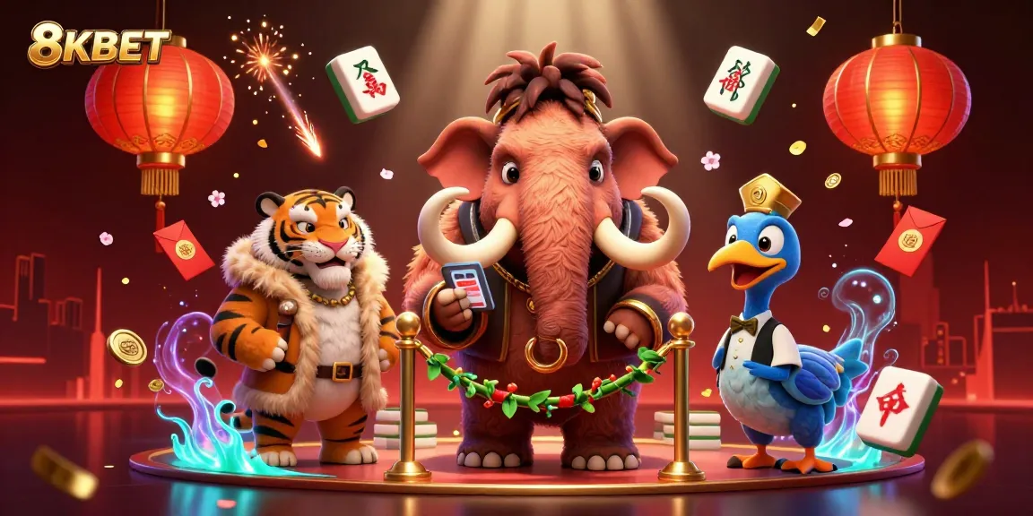 Experience thrilling moments at 8KBET casino with vibrant characters and dynamic gaming elements.