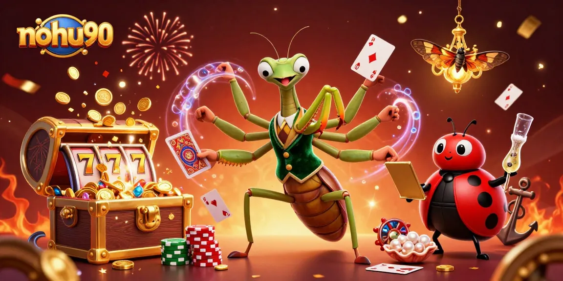 Experience the excitement of nohu90 with colorful slots and thrilling jackpot action in a vibrant 3D illustration