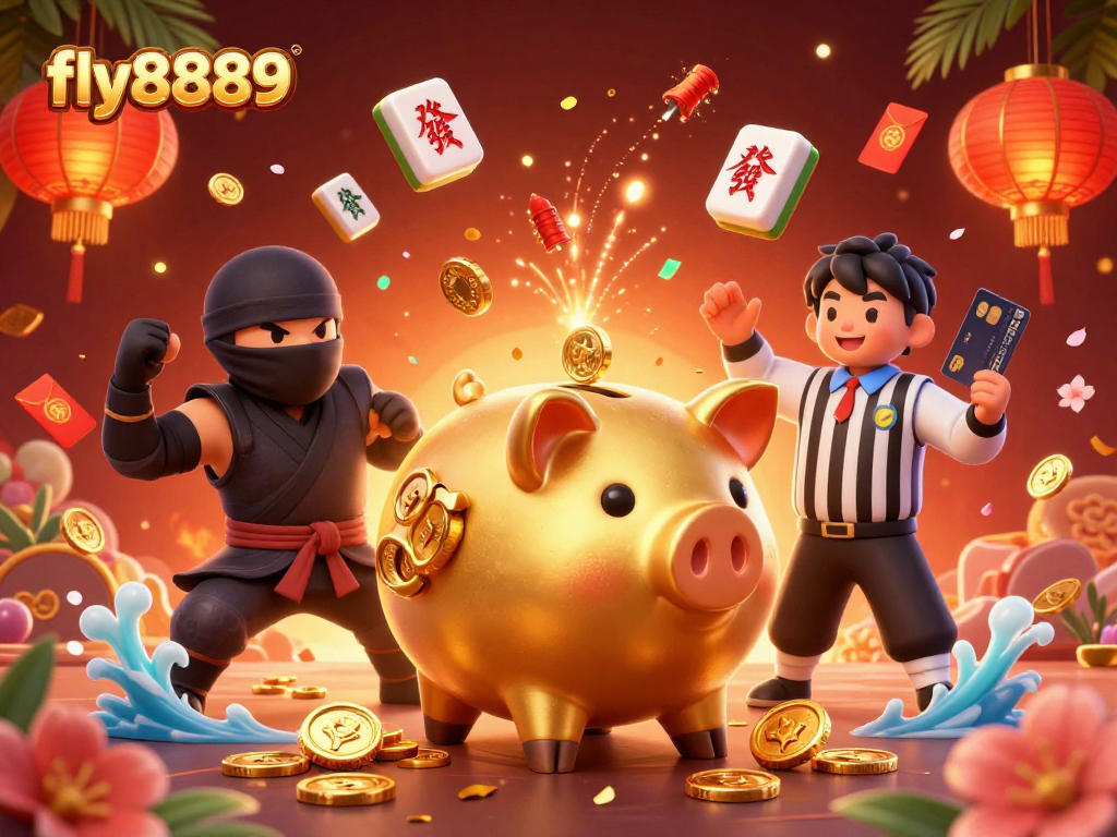 Experience exciting wins at fly8889 with dynamic casino characters and gold-filled action.
