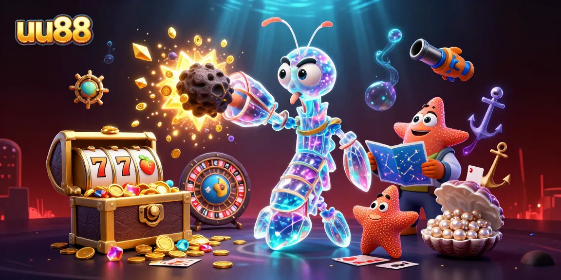 Experience the vibrant excitement of uu88 casino with dynamic gaming elements and aquatic characters.