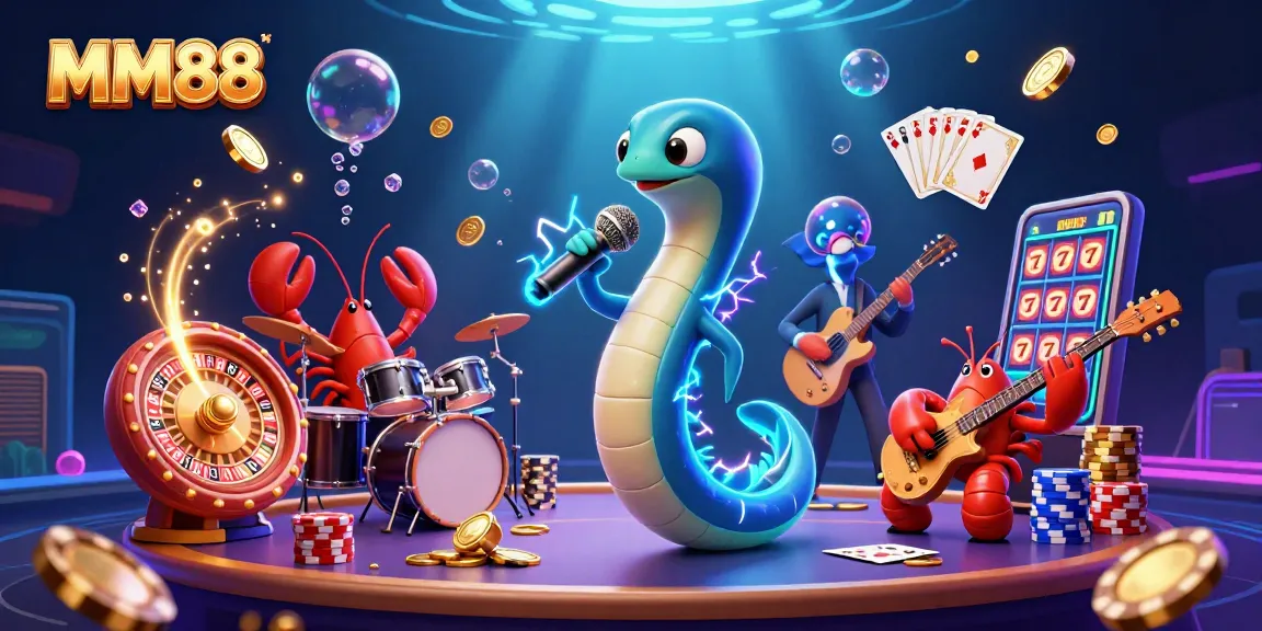 Experience the excitement of MM88 as a DJ eel sets the underwater casino stage alive.