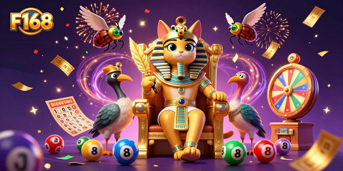 Engage with F168's thrilling lottery scene featuring vibrant elements and magical energy.